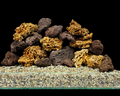 red lava stones