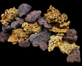 red lava and red coral stone