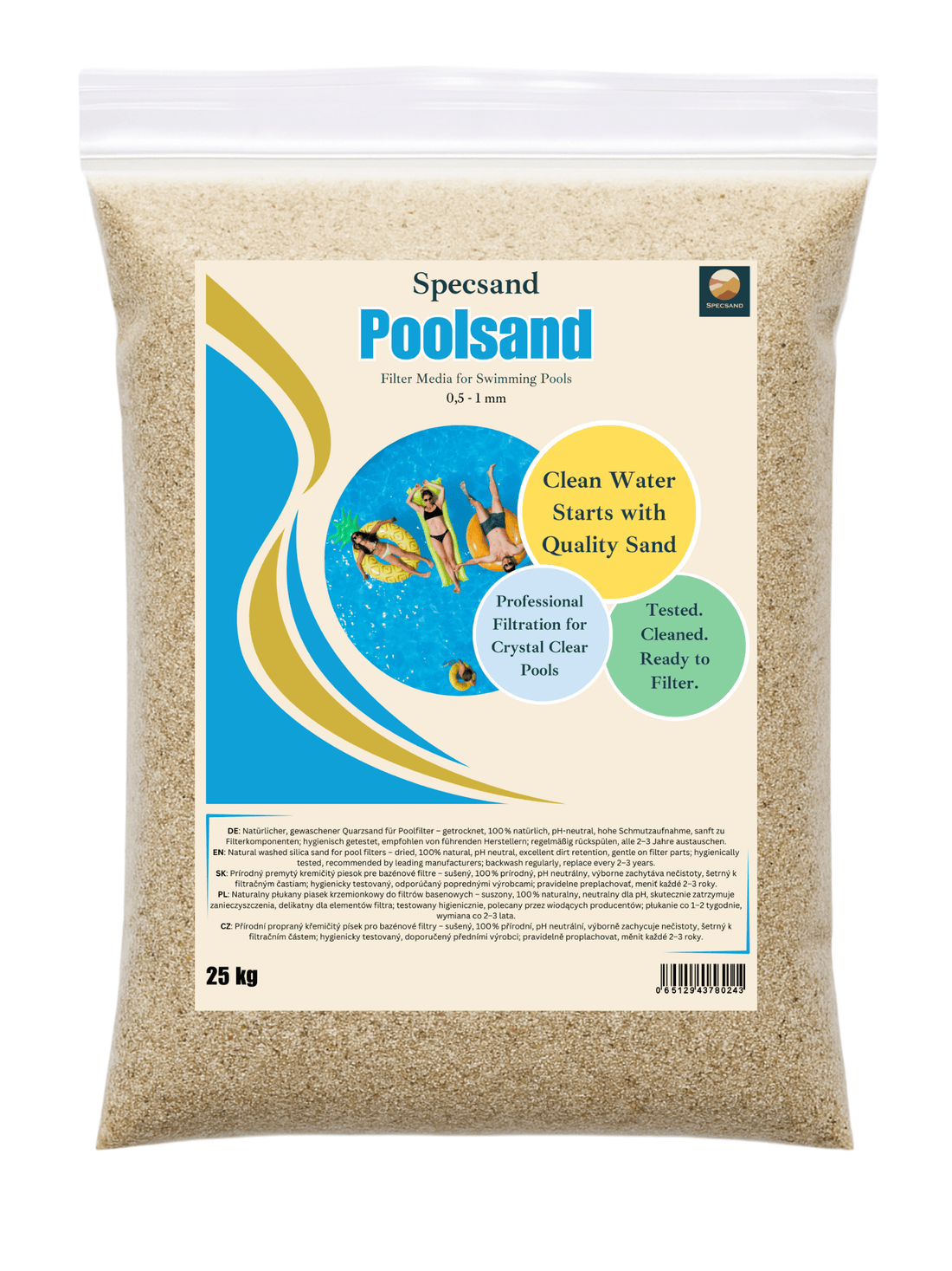 Filtračný piesok do bazénových filtrov 0,5-1 mm - 25 kg